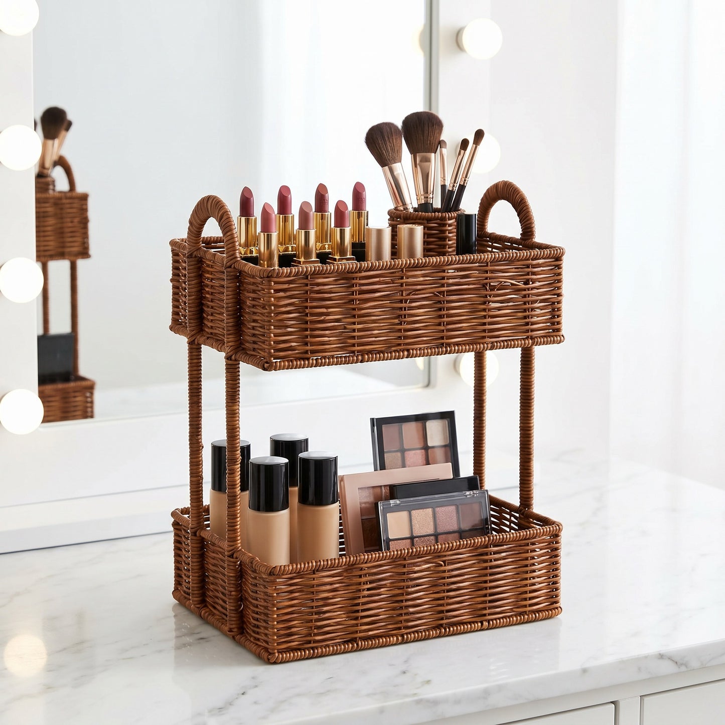 Badezimmer-Regal Ganz Aus Rattan Brehn