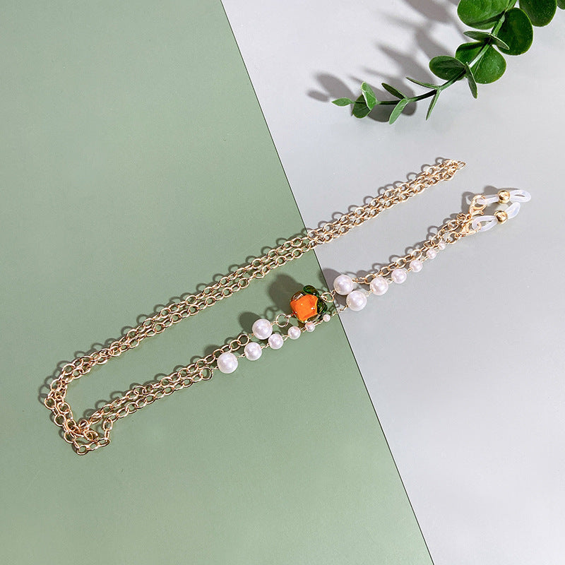 Elegante Kette mit Perlen und Rubinen Brehn