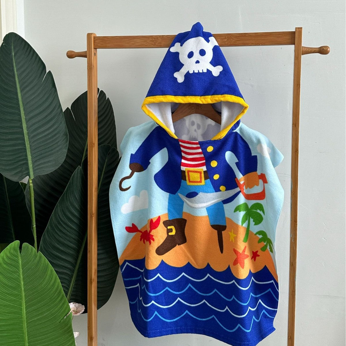 Kinder Haifisch-Design Kapuzenhandtuch Poncho Brehn