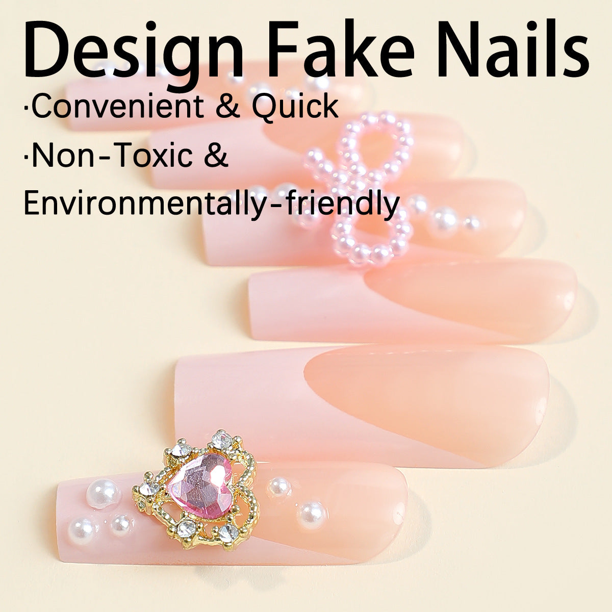 Luxus Kunstnagelset mit Glamourösen Verzierungen Brehn