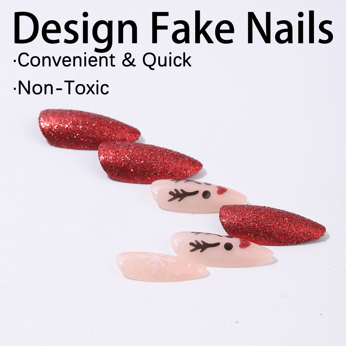 Kreatives Kunstnagelset mit funkelnden Glitzer- und festlichen Motiven Brehn