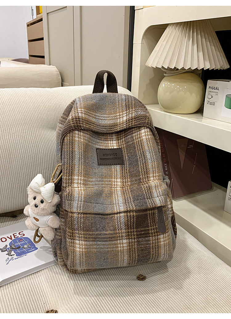 Gemütlicher Rucksack mit kariertem Muster