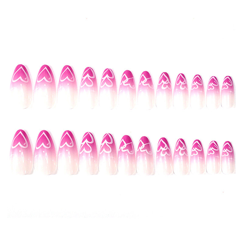 Herz-verzierte Mandel-Nagelkunst-Set Brehn