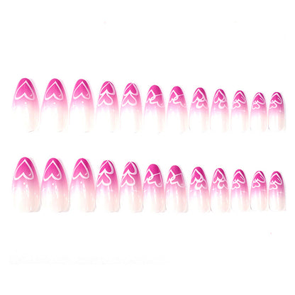 Herz-verzierte Mandel-Nagelkunst-Set Brehn