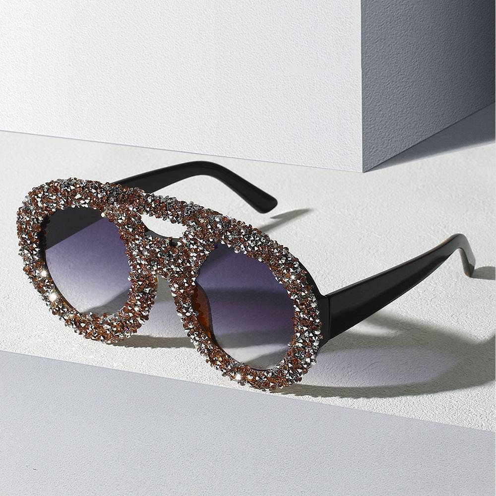 Damen modische Sonnenbrille mit glamourösem Strassrahmen Brehn