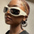 Damen Retro-Sonnenbrille im trendigen Schilddesign Brehn
