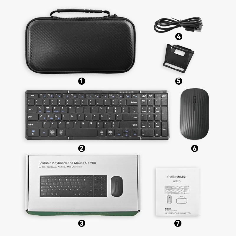 Tragbares kabelloses Tastatur- und Maus-Set Brehn