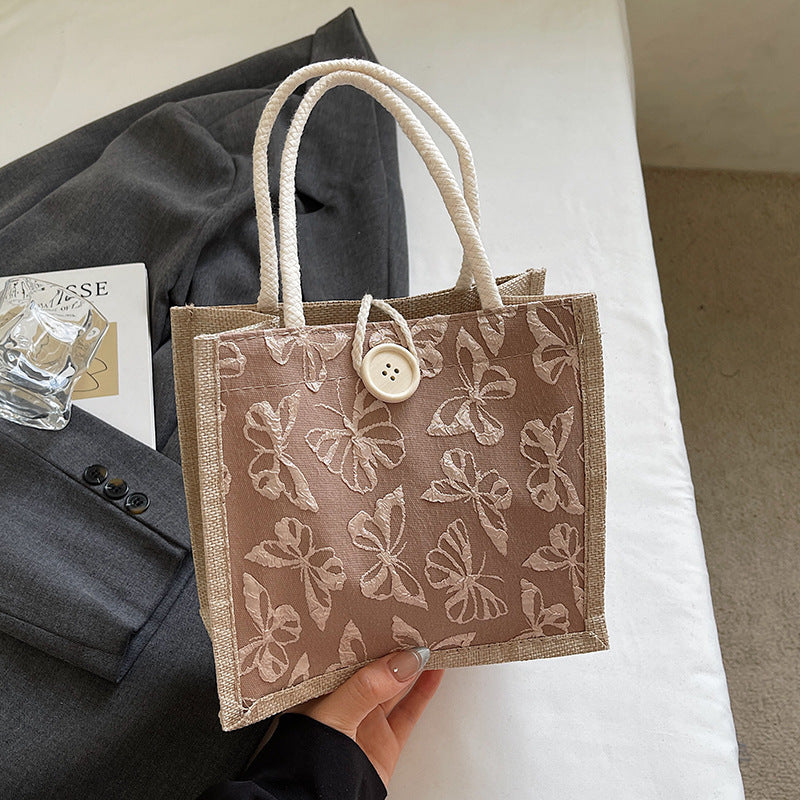 Schmetterling bestickte Stofftasche