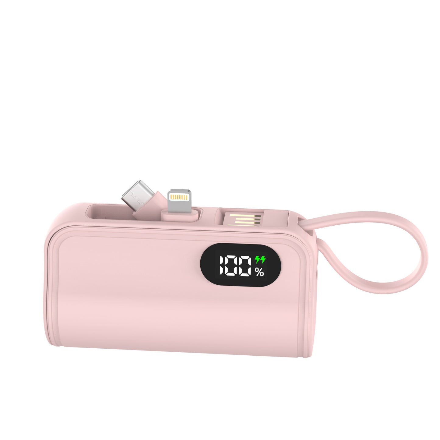Tragbare Powerbank mit multifunktionalem Ladekabel und digitaler Anzeige Brehn