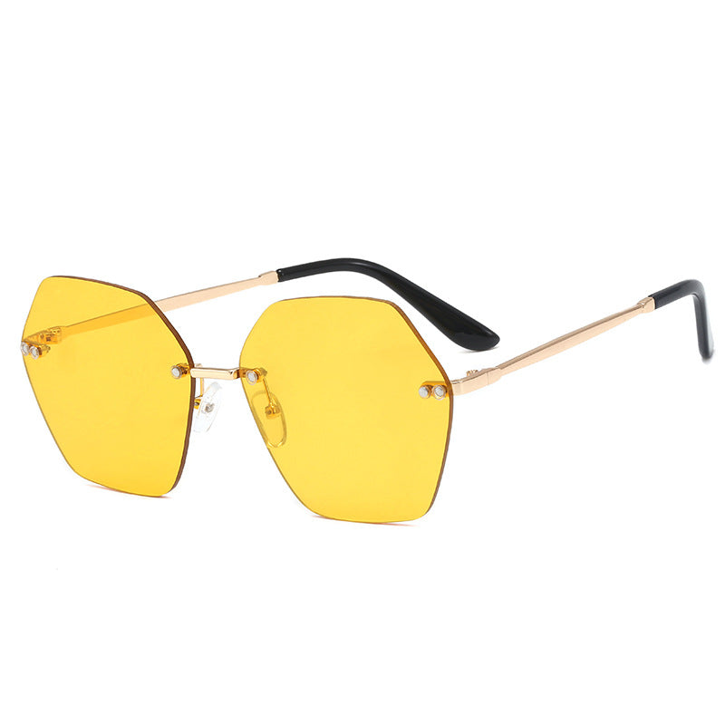 Damen hexagonale Sonnenbrille mit elegantem Metallrahmen Brehn