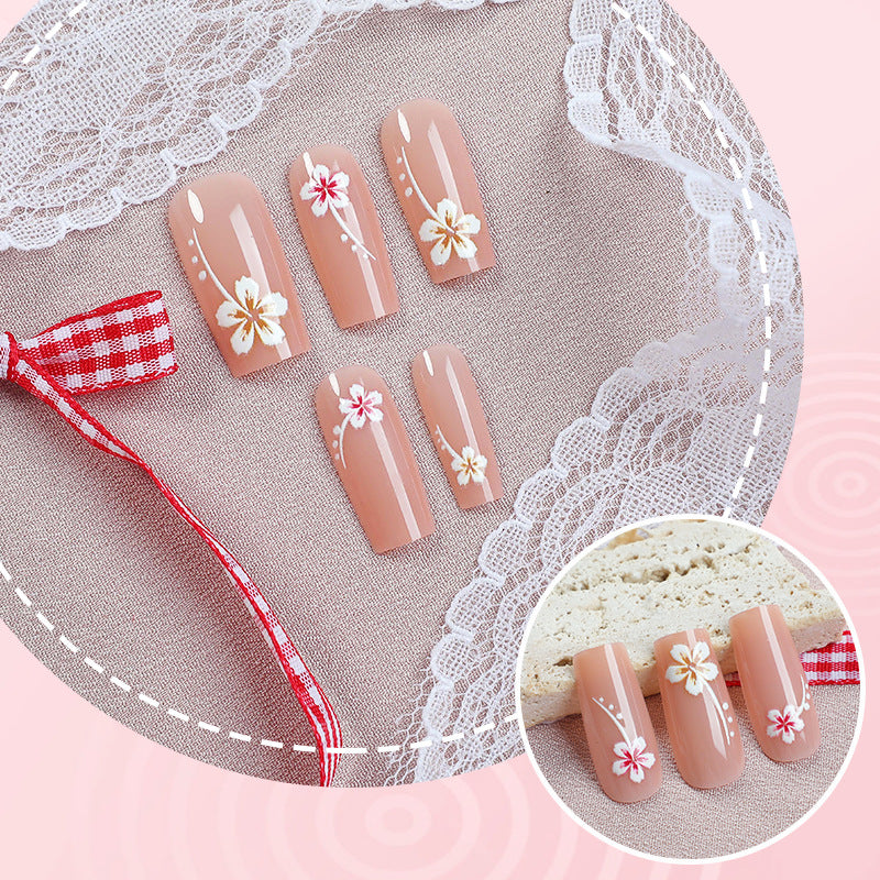 Künstlerisches Floral Press-On Nagelkunst Set Brehn