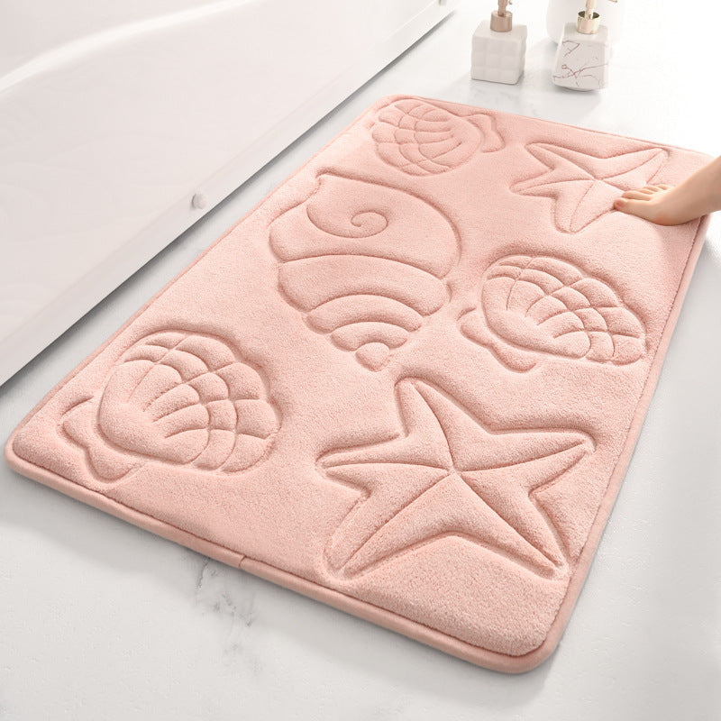 Küstenmotiv Muschel Design Badezimmerteppich Brehn