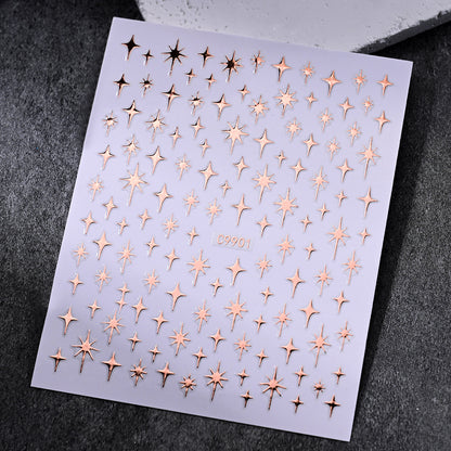 Gold Star Nail Art Dekorationsaufkleber