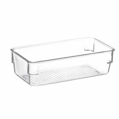 Transparente Kühlschrank-Türablage mit Riffelboden und Clipbefestigung