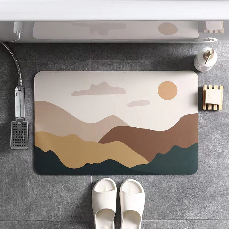 Abstrakte Landschaft Badmatte Brehn