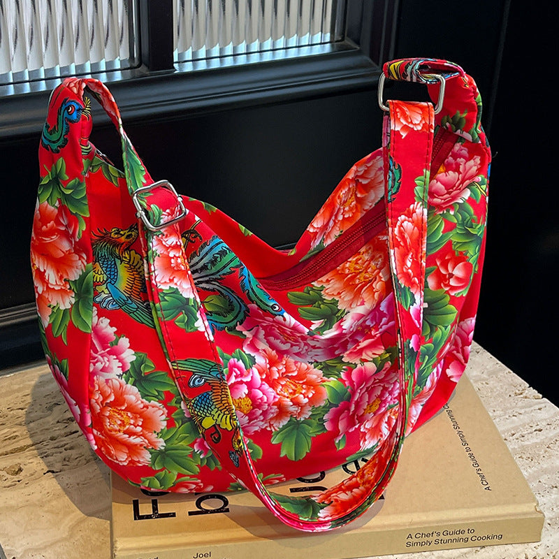 Blumendruck Hobo Tasche