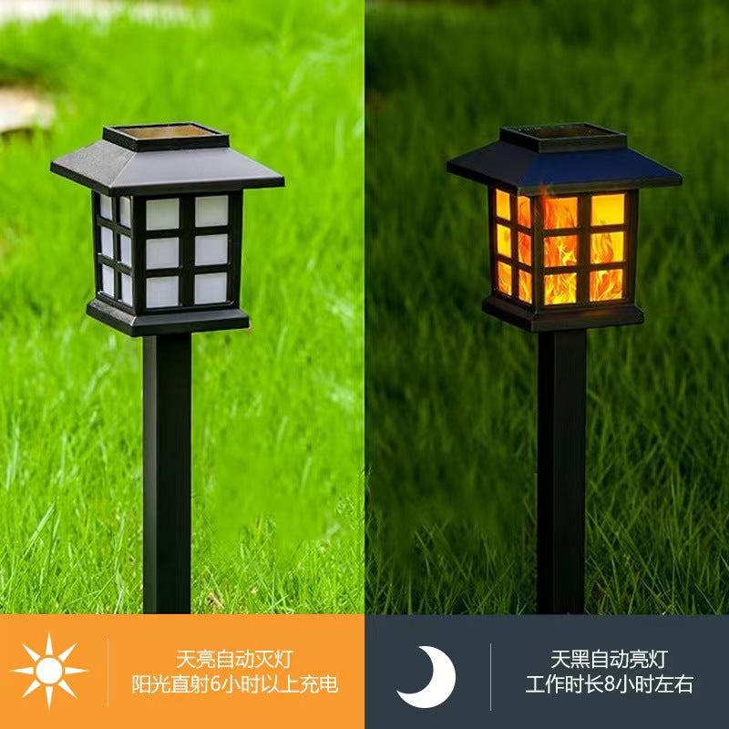 Solar Flame-Effekt Garten Weg Stake Laternen mit wetterfestem ABS-Gehäuse und warmem LED-Glühen Brehn