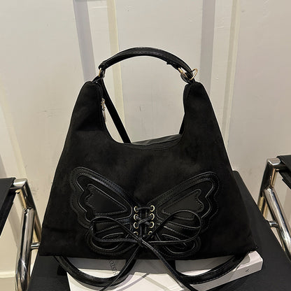 Schmetterling Verzierte Wildleder Hobo-Tasche