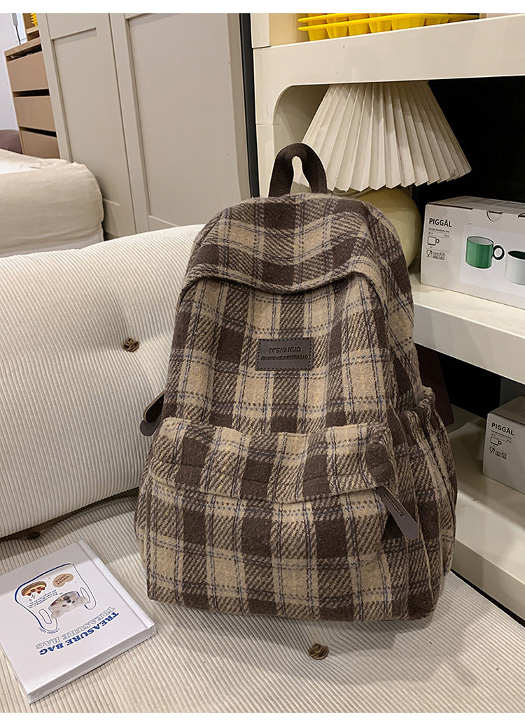 Gemütlicher Rucksack mit kariertem Muster