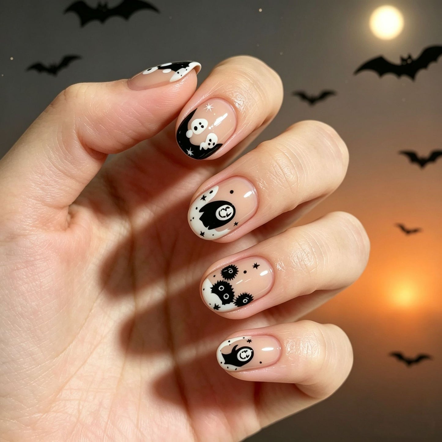 Halloween-Themed Fun Press-On Nail Art Brehn