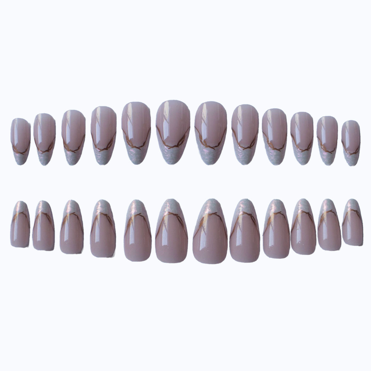 Stilvolle Lange Stiletto Press-On Nägel Brehn