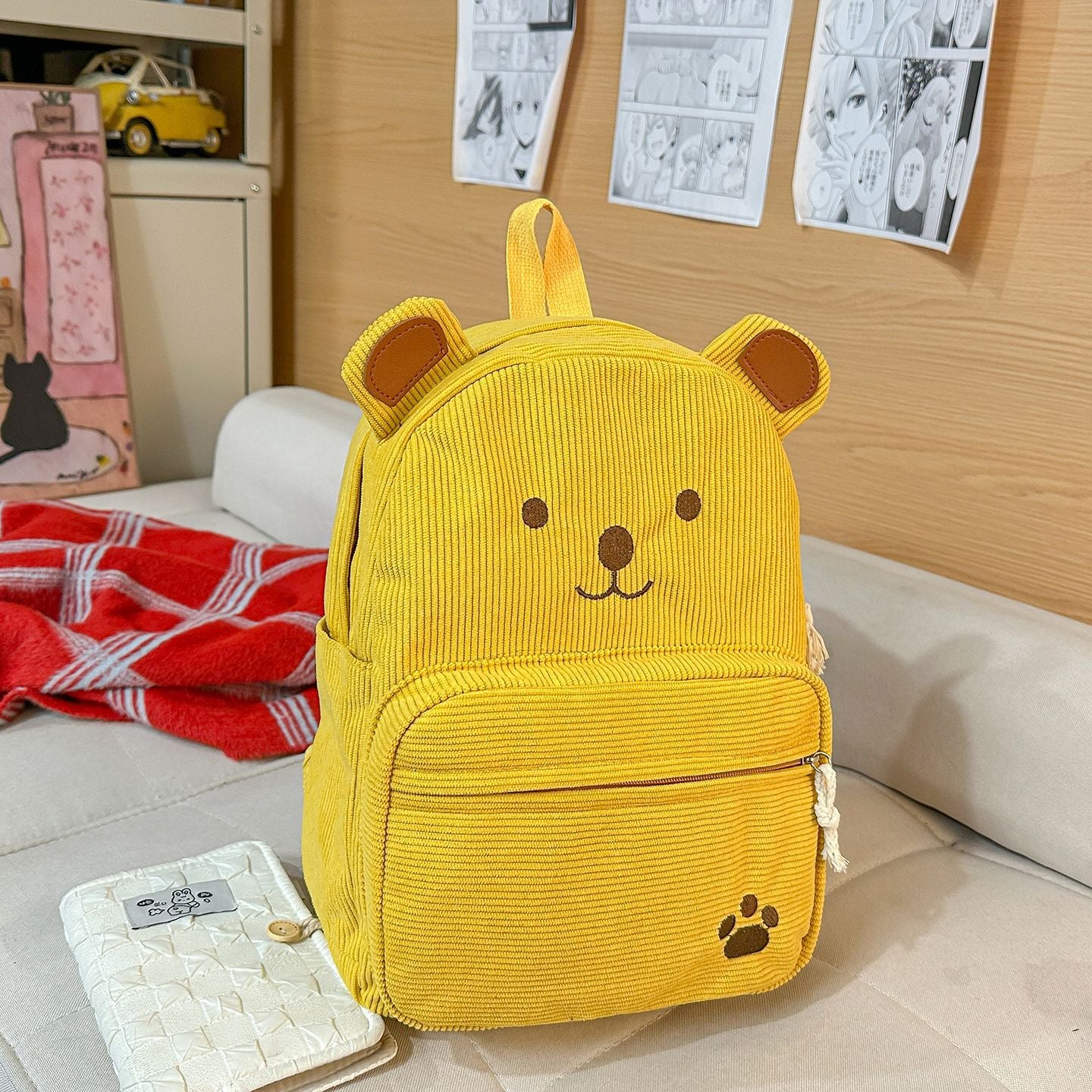 Rucksack mit Niedlichem Bärenmotiv und Praktischen Fächern Brehn