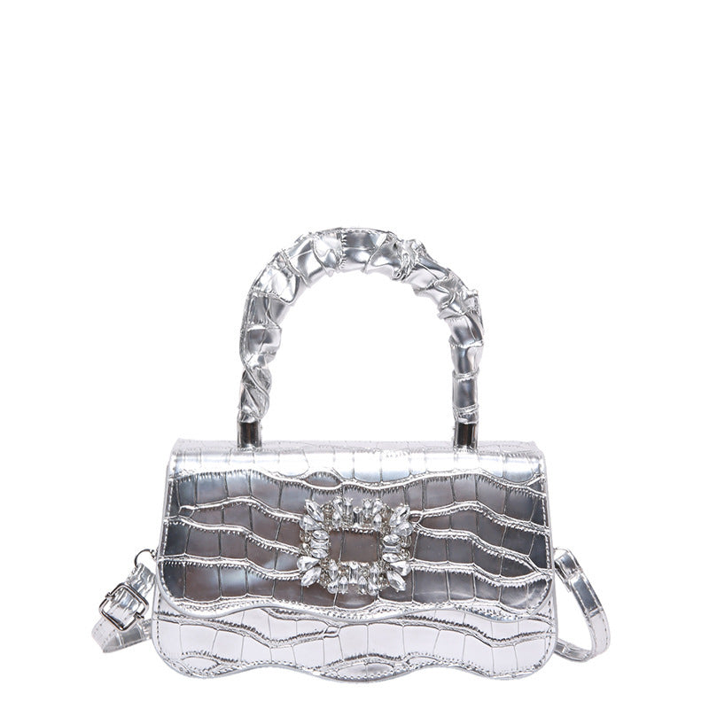 Glamouröse Krokodiltextur Abendhandtasche Brehn
