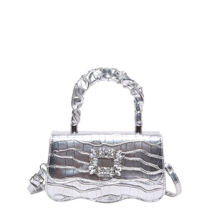 Glamouröse Krokodiltextur Abendhandtasche Brehn