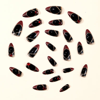 Stiletto-Nagelkunstverlängerungen mit Edelsteinakzenten Brehn