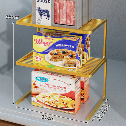 Kompakter dreistufiger slatted Metall Theken-Pantry-Organizer