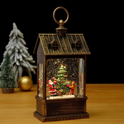 Nostalgische Weihnachtslaterne mit beweglich großem Weihnachtsmann Brehn