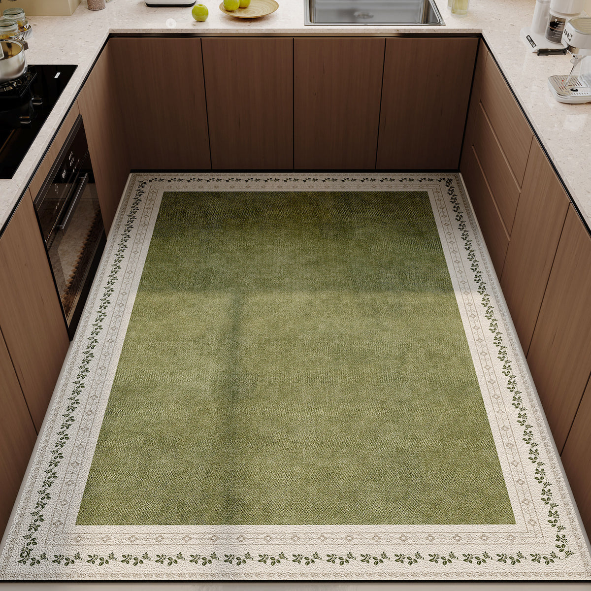 Luxuriöse Blumenmuster Küchenfußmatte