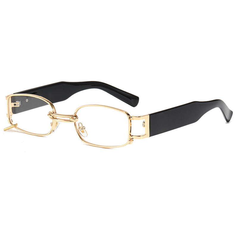 Damen modische rechteckige Sonnenbrille mit exklusivem Metallrahmen Brehn