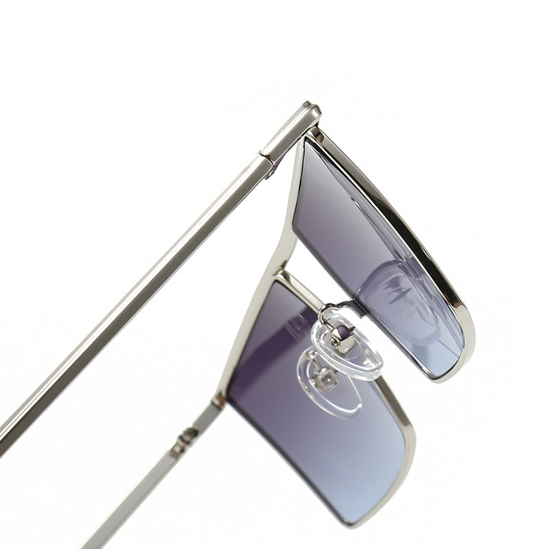Damen modische Sonnenbrille mit filigranem, rechteckigem Rahmen Brehn