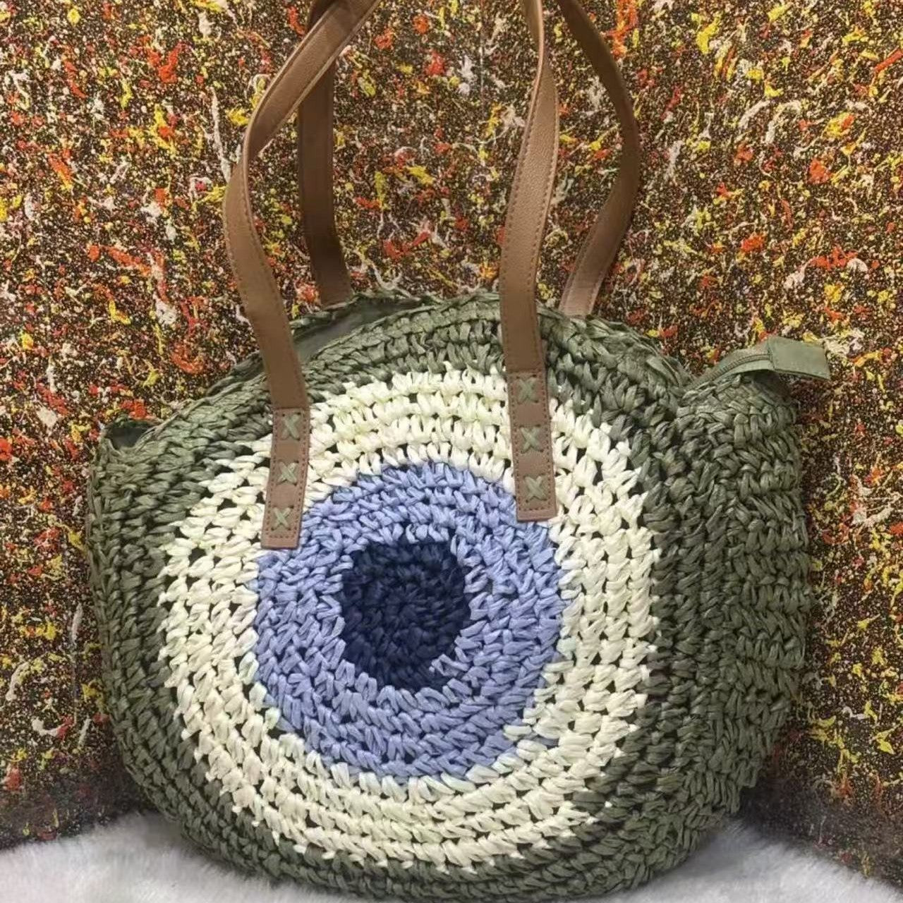 Runde Geflochtene Tasche Brehn