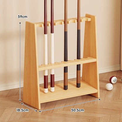 Multi-Slot Freistehender Massivholz Billardqueue Rack Organizer