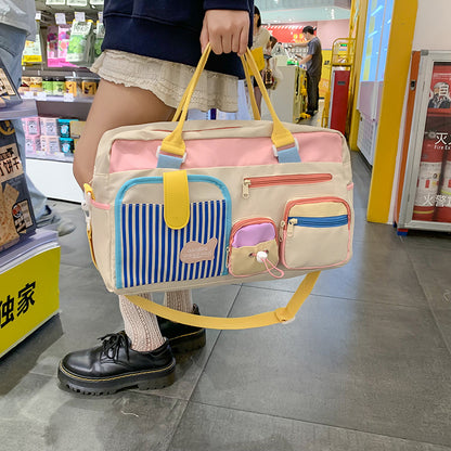 Multi-Pocket Utility Wochenend Duffle Brehn