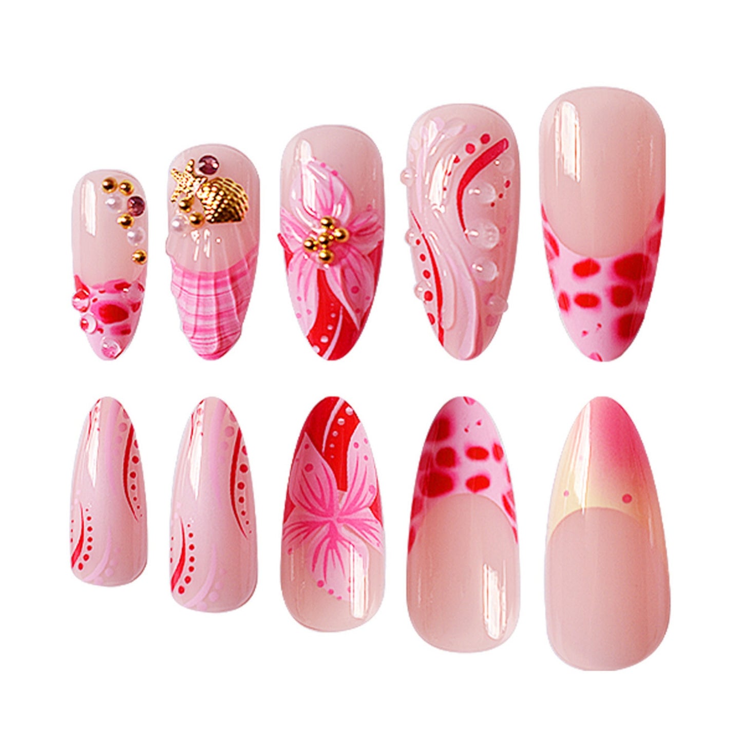 Dekorative Stiletto Nagelkunst Extensions Brehn