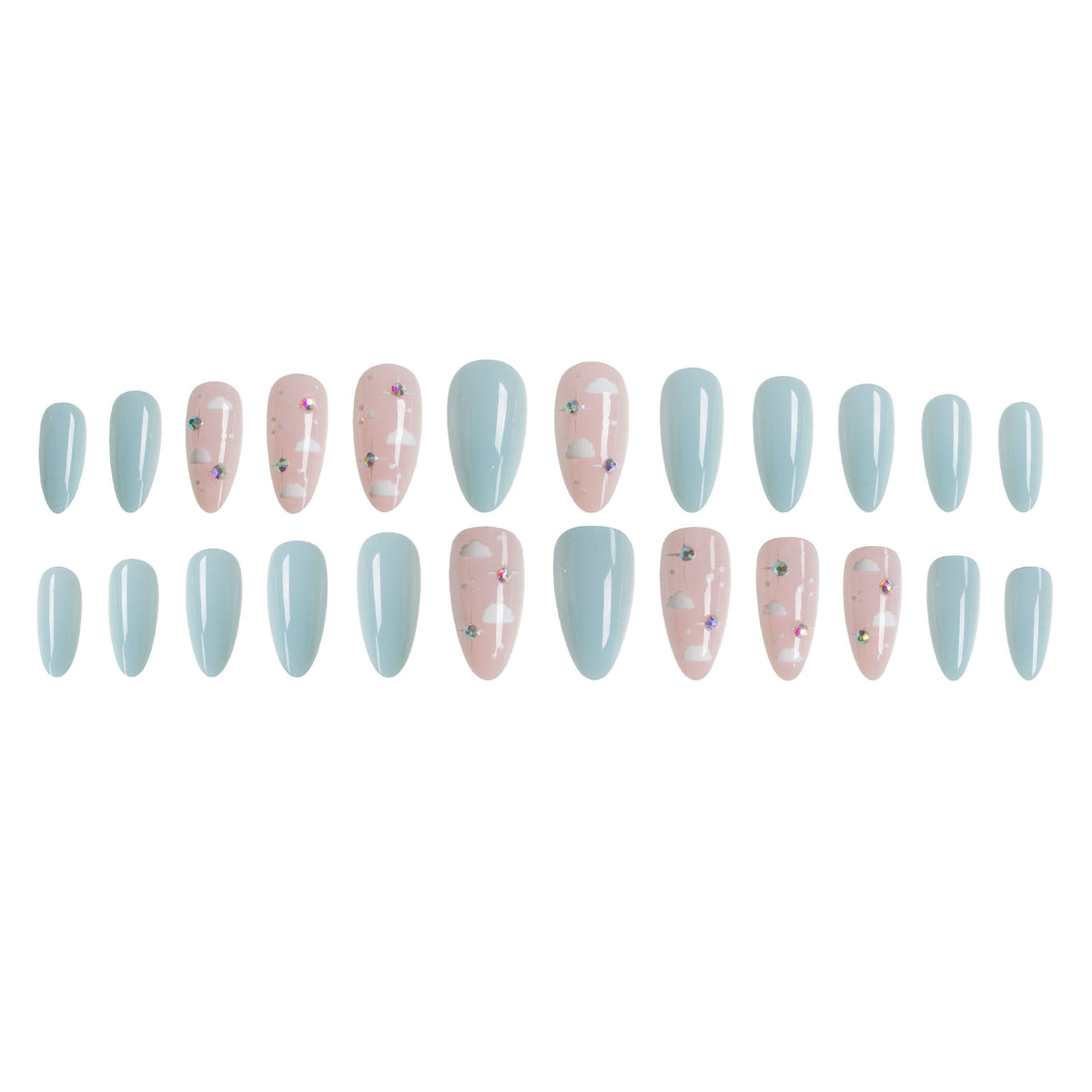 Künstlerisches Cloud-Themen Press-On Nail Set