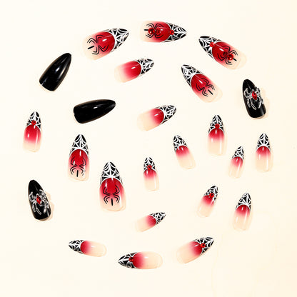 Gothic-Spinnen-Themen-Stiletto-Nagelkunstverlängerungen Brehn