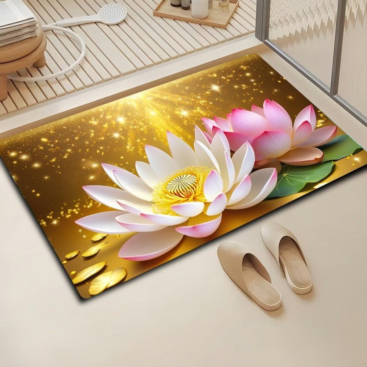 Florales Design Badezimmermatte Brehn