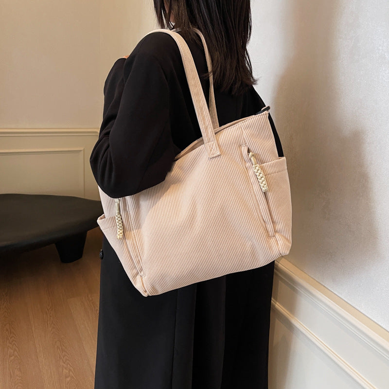 Multi-Pocket Canvas Tote Bag Brehn
