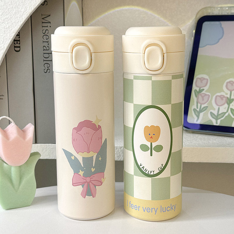 Damen Isolierte Trinkflasche mit elegantem Blumendesign Brehn