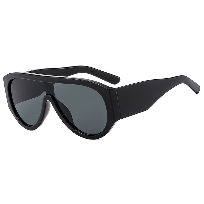 Damen modische Sichtschutz-Sonnenbrille mit breitem glamourösem Rahmen und UV-Schutz Brehn