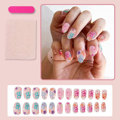 Kunstnagelset mit bunten Blumenmotiven Brehn