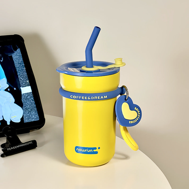 Damen Thermobecher mit integriertem Strohhalm und praktischem Auslaufschutz Brehn