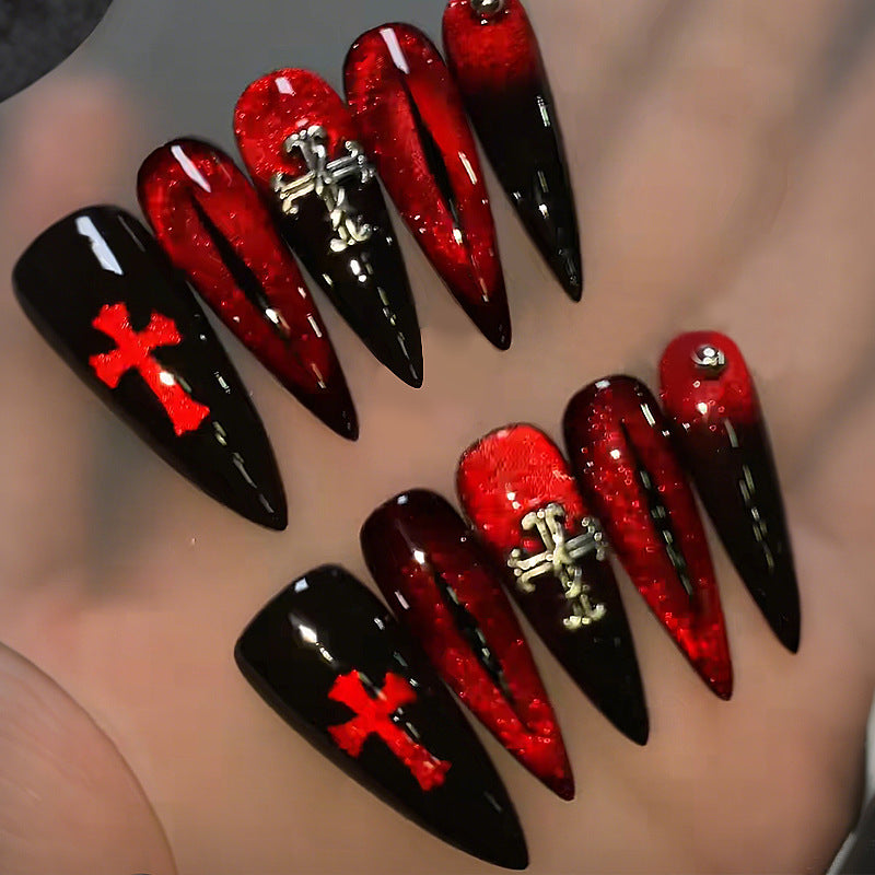 Edgy Gothic Press-On Nail Art Set Brehn