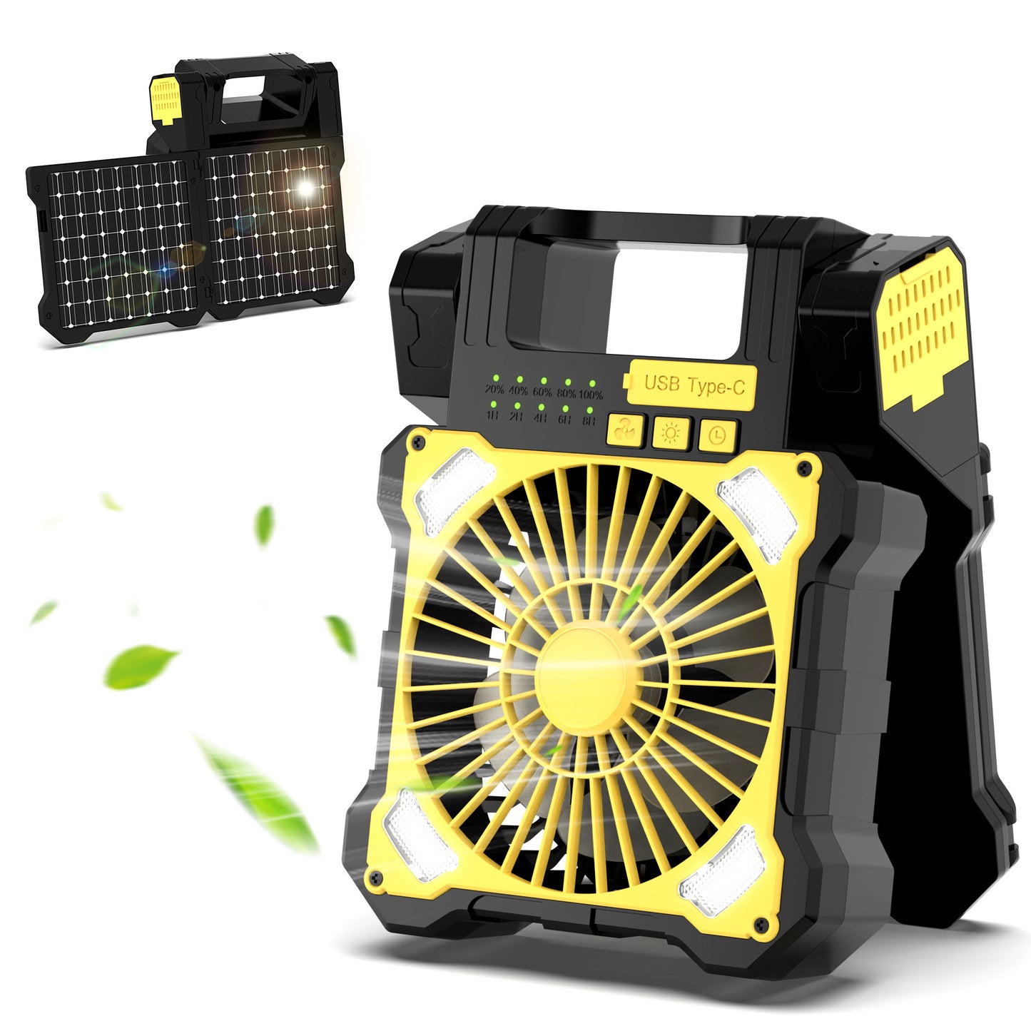 Damen tragbarer Solarbetriebener Ventilator mit USB-Ladefunktion Brehn