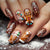 Festliche Lebkuchen-Themen Press-On Nagelkunst Brehn