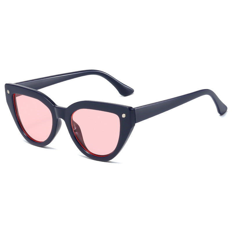 Damen Cat-Eye Sonnenbrille mit markantem Tierschrift-Muster Brehn